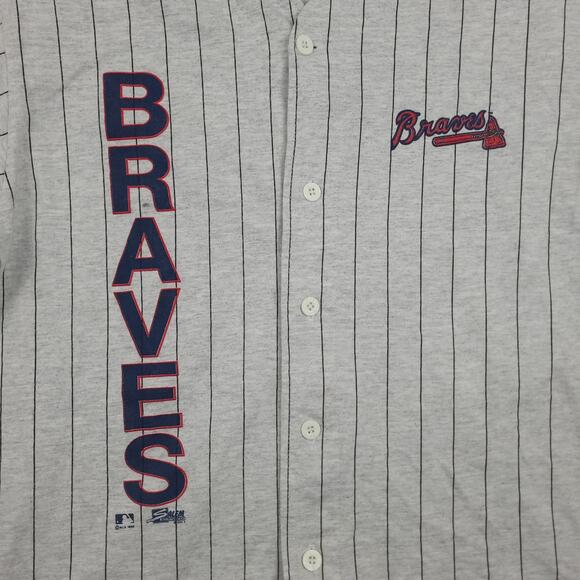 Vintage 1992 Atlanta Braves Button-Up Jersey Shirt XL Salem Sportswear EUC - Picture 3 of 10